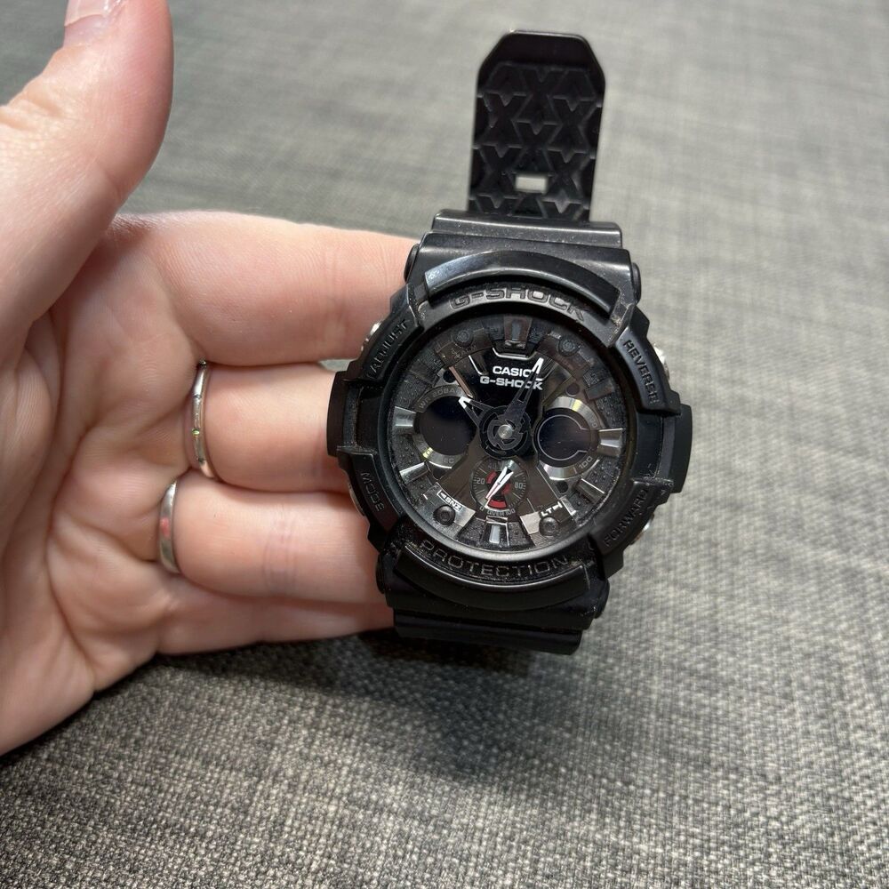 Casio G-Shock GA-201 Watch Men 52mm Black Alarm Chrono Daydate NEEDS Battery